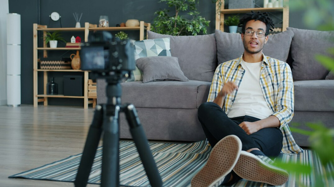 video camera on tripod